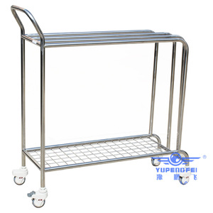 รถเข็นสแตนเลสหุ้มผ้า ยี่ห้อ Yu Pengfei ขนาด 1300x650x850 มม. 2 ชั้น สำหรับโรงพยาบาล - Product Image 1