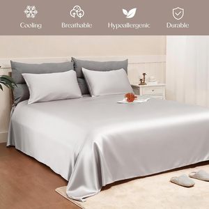 Juego <span class=keywords><strong>de</strong></span> Sábanas King Size <span class=keywords><strong>de</strong></span> Lujo Estilo Europeo, 100% Viscosa <span class=keywords><strong>de</strong></span> Bambú, 400 Hilos, Frescas, Suaves, Transpirables, Certificadas Oeko-TEX - Product Image 5
