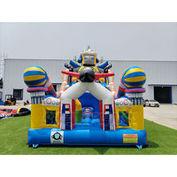 Aire de jeux gonflable pour enfants, robot, vaisseau spatial, combo de jeux gonflables, château gonflable avec toboggan pour événements en plein air
