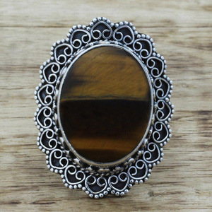 Anello Vintage Medievale a Forma di Cuore in Pizzo per Donna, Gioiello Elegante per Un Dito in Tono Maillard - Product Image 2
