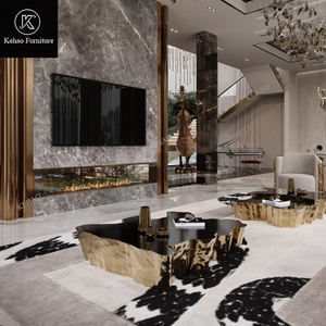 Sofá Moderno de Lujo de Terciopelo con Respaldo de Latón Forjado a Mano, Carcasa Artística de Metal Fundido, Sofá de 3 Plazas para Sala de Estar de Villa de Alta Gama - Product Image 4