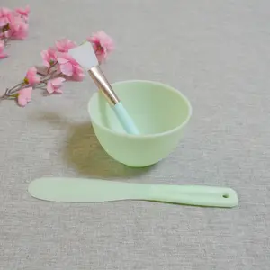 3 in 1 Facial Clay Mask SPA Skin Care Tools Silicone Mask Mixing Bowel With Spatula and Flat Brushes Mask Applicator