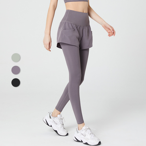 Hip Lifting Taille Haute Polyester Workout Yoga Leggings avec Poches High Stretch Fitness Pants - Product Image 3