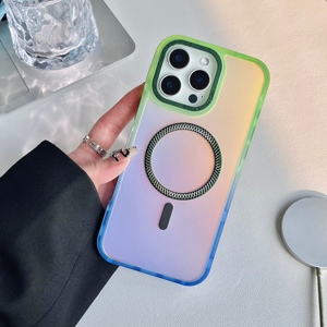 3 Trong 1 Chống Sốc Tắc Kè Dây Hai Màu Gradient Magnetic Điện Thoại Di Động Trường Hợp Đối Với iPhone 11 12 13 14 15 16 17 Pro Max - Product Image 2