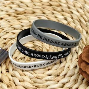 Pulseras de Silicona con Frases Inspiradoras de la Biblia, Brazaletes de Goma con Creencias Religiosas para Eventos, Fiestas, Promociones, Logotipo Personalizado - Product Image 3