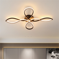 Plafonniers modernes minimalistes or noir 4 têtes plafond Led bandes lumineuses pour salon chambre