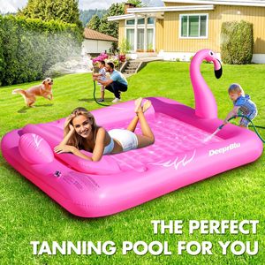 Inflatable Sun Lounger 205x150cm PVC Outdoor Floating Bed For Adults <b>Pool</b> <b>Lounge</b> Chair - Product Image 3