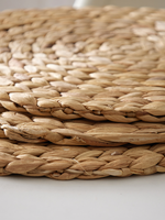 Sets de table ronds en jacinthe d'eau naturelle tressée, résistants à la chaleur, faits à la main, pour table à manger, décoration rustique