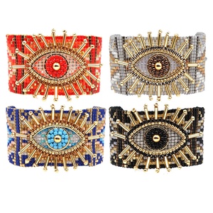 Moyamiyako Evil Eye pulsera <span class=keywords><strong>con</strong></span> cuentas <span class=keywords><strong>con</strong></span> Miyuki Delica Beads Unisex diamante perla acento encanto <span class=keywords><strong>pulseras</strong></span> brazaletes regalo accesorio - Product Image 3