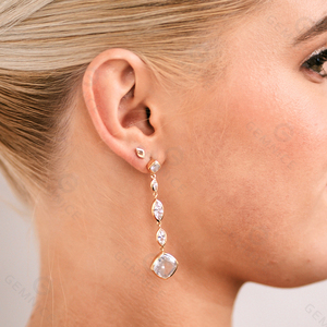 Gemnel Minimalist and Daily Jewelry Pendientes en forma de diamante de plata 925 - Product Image 4