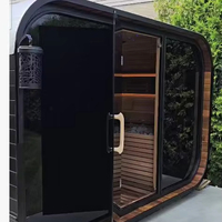 Kit de sauna en bois en forme de cube modulaire avec chauffage infrarouge lointain pour usage commercial intérieur/extérieur