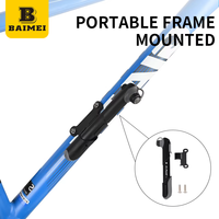 Pompe à vélo manuelle haute pression BAIMEI 80-130 PSI avec support pour VTT, étanche et durable