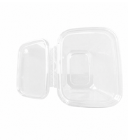 Conteneur alimentaire à charnière anti-effraction personnalisé BRC FDA PET avec couvercle, transparent, recyclable, multi-tailles, pour l'emballage de salades de fruits