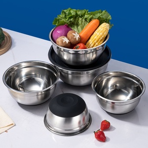 Ciotola per insalata con coperchio in silicone, ciotola da cucina in acciaio inossidabile ispessito - Product Image 5