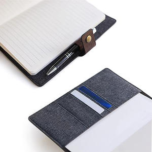 Cuaderno de Cuero Premium Marrón, Diario de Lino, Regalo Empresarial, Cuaderno Personalizado para Estudiantes con Ranuras para Tarjetas - Product Image 2