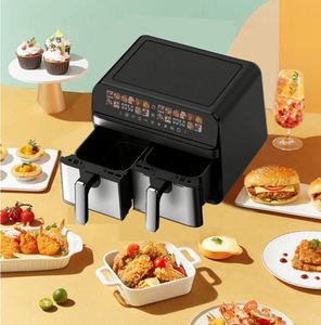 Freidora de Aire de 1700W y 9L con Asa Desmontable, Acero Inoxidable, Elementos de Calentamiento Dobles Cuadrados, Pantalla a Color Moderna y Múltiples Menús - Product Image 3