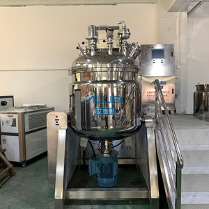 Homogénéisateur émulsifiant à levage hydraulique à chauffage électrique à engrenages en acier inoxydable pour l'industrie cosmétique, commande PLC Siemens - Product Image 2