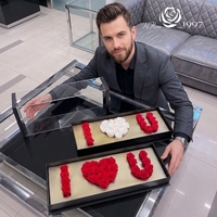 Coffret Cadeau de Roses Éternelles Personnalisées Faites à la Main avec Lettres – Fleurs Préservées de Qualité Supérieure pour Mariage et Cérémonies – Roses Éternelles