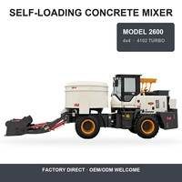 Camion malaxeur à béton 6 roues, petit, portable, auto-chargeur pour la construction résidentielle