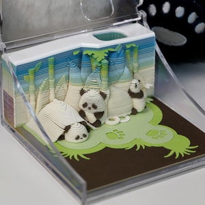 <span class=keywords><strong>Calendrier</strong></span> Magique Personnalisé 2025, Bloc-Notes 3D, Wizard Palace Cake Panda Flamingo Santorini, Papier pour Notes Autocollantes, Coffret Cadeau d'Affaires - Product Image 3