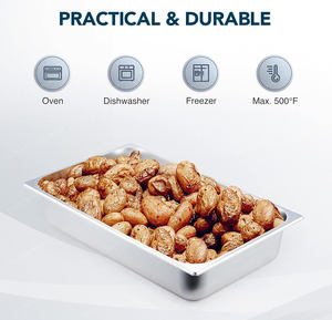 Poêle GN personnalisable en acier inoxydable de taille 1/2, capacité de 6L pour boulangerie et buffet - Product Image 2