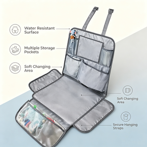 Tapis à langer bébé imperméable pliable, tapis à langer de voyage multi-poches, station de change suspendue pour nouveau-né et nourrisson - Product Image 4