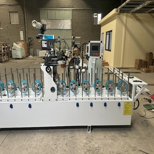 Hot Melt Glue <span class=keywords><strong>MDF</strong></span> Wrap PVC Film Madeira Perfil Envolvimento Máquina <span class=keywords><strong>Made</strong></span> In China - Product Image 6
