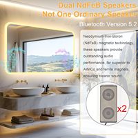 Miroir de salle de bain rectangulaire en verre à LED intelligent avec Bluetooth, éclairage frontal, anti-buée et gradation progressive 27,6x47,3 po