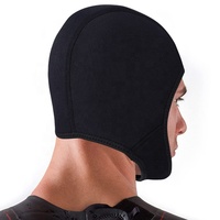 DIVESTAR Capucha De Buceo kap baju selam, tali dagu dapat disesuaikan untuk topi renang Neoprene tudung selam hitam ukuran dewasa tahan air