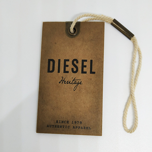 Nhãn Hàng May Mặc In Theo Yêu Cầu Thẻ Giấy Kraft Màu Nâu Đau Khổ Cổ Điển, Thẻ Treo Bằng Bìa Cứng Thiết Kế Bán Sỉ - Product Image 2