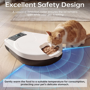 Dispenser di Cibo Umido <span class=keywords><strong>per</strong></span> Animali Domestici ad Alta Capacità 250ml <span class=keywords><strong>per</strong></span> Vassoio, con Timer LCD e Rotazione, <span class=keywords><strong>per</strong></span> Alimentazione Regolare di Gattini e Cuccioli in Interni - Product Image 3