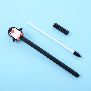 Korean Version of Cartoon Penguin Silicone Neutral <b>Pen</b>, Cute Black and <b>White</b> Animal Soft Glue Signature <b>Pen</b> Office Wholesale - Product Image 5