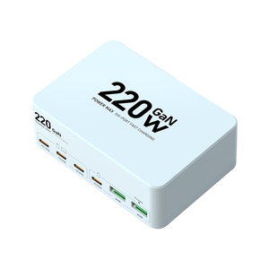 4C+2A 220W 6 Port Multi USB-C PD GAN Charging Station,100W PD Fast <strong>USBC</strong> Gan Charger Station Hub <strong>Dock</strong> for Multiple Devices - Product Image 1