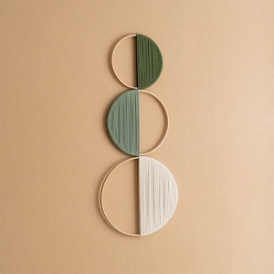 3pcs/set <strong>Macrame</strong> Round <strong>Wall</strong> <strong>Hanging</strong> Woven Tapestry Bamboo <strong>Circle</strong> <strong>Wall</strong> Decor Boho Home Decorations Living Room Aesthetic Decors - Product Image 1