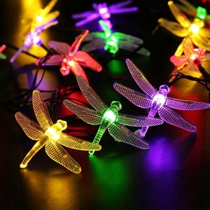 Guirlandes solaires d'extérieur IP65 étanches en plastique en forme de libellule, 8 modes d'éclairage, pour jardin, mariage, Noël, patio, décoration de fêtes - Product Image 1