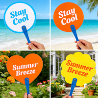 Éventails en plastique personnalisés. Impression couleur HD recto-verso. Cadeau promotionnel d'été léger et durable. Logo et code QR imprimables.