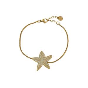 Fashion Charm <b>Bracelet</b> Gold Plated 316L Stainless Steel Starfish Pendant Sustainable Resistant Jewelry - Product Image 1