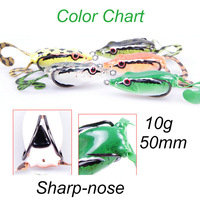 Leurre de pêche LUTAC Factory Frog Bait, 50mm 10g, leurre à bouche pointue avec doubles hameçons étroits, accepte la personnalisation OEM pour les articles de pêche