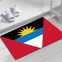 Tapis de sol en caoutchouc polyester imprimé drapeau d'Antigua, paillasson rectangulaire antidérapant 40*60cm pour la cuisine, l'entrée, la décoration intérieure et extérieure