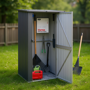 Caseta de Jardín de 46.7x38.2x82.5 Pulgadas de Acero Galvanizado Antracita para Almacenamiento Exterior - Product Image 2