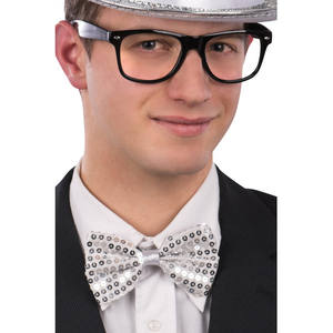 PAPILLON CON LENTEJUELAS PLATEADAS 7X12CM - Product Image 1