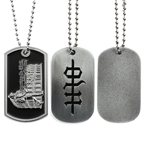Ciondolo Targhetta Militare Personalizzata con Campione Gratuito, in Metallo Lega di Zinco 2D 3D, Smalto Morbido, Placcato Argento, alla Moda, per Uomo e Donna, Collana Targhetta Militare - Product Image 1