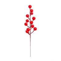 Kunstmatige rode bessen van plastic, bloemstuk voor Kerstmis en nieuwjaar, 30-100cm, decoratie voor thuis en kantoor