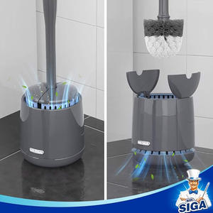 Juego <span class=keywords><strong>de</strong></span> escobillas <span class=keywords><strong>de</strong></span> inodoro blanco con soporte, soportes automáticos para fugas <span class=keywords><strong>de</strong></span> agua, soporte <span class=keywords><strong>de</strong></span> fugas negro, limpieza para <span class=keywords><strong>Baño</strong></span> - Product Image 4