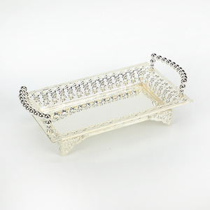 Ornamenti nordici di lusso in metallo tavolo da tè creativo vassoio di frutta casa Hotel matrimonio piatto da pranzo in <span class=keywords><strong>lega</strong></span> di zinco - Product Image 5