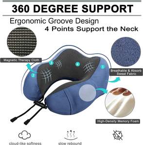 Soporte <span class=keywords><strong>cervical</strong></span> personalizado al por mayor, 1 almohada de viaje para el cuello y juego de <span class=keywords><strong>manta</strong></span> de viaje con bolsa portátil - Product Image 3