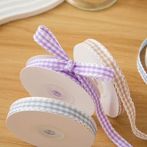 1CM Candy Macaron Color DIY Hair Accessories Satin Ribbon Wave Edge Hair <b>Clips</b> with Bowknot Plaid Lace Design - Product Image 3