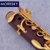 MORESKY Rosewood Professional Clarinet Bb Gold-plated 18 Keys Customizable Mopane Woodwind M151(OEM)