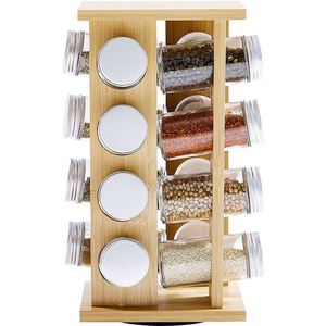 Factory Direct Bamboo High Quality Kitchenware <b>Kitchen</b> <b>Shelf</b> Rack Bamboo Spice Racks Rotating - Product Image 1