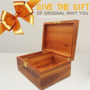 Large Wood Storage Box Decorative Wooden Box With Hinged Lid